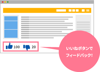 いいねボタンでフィードバック！